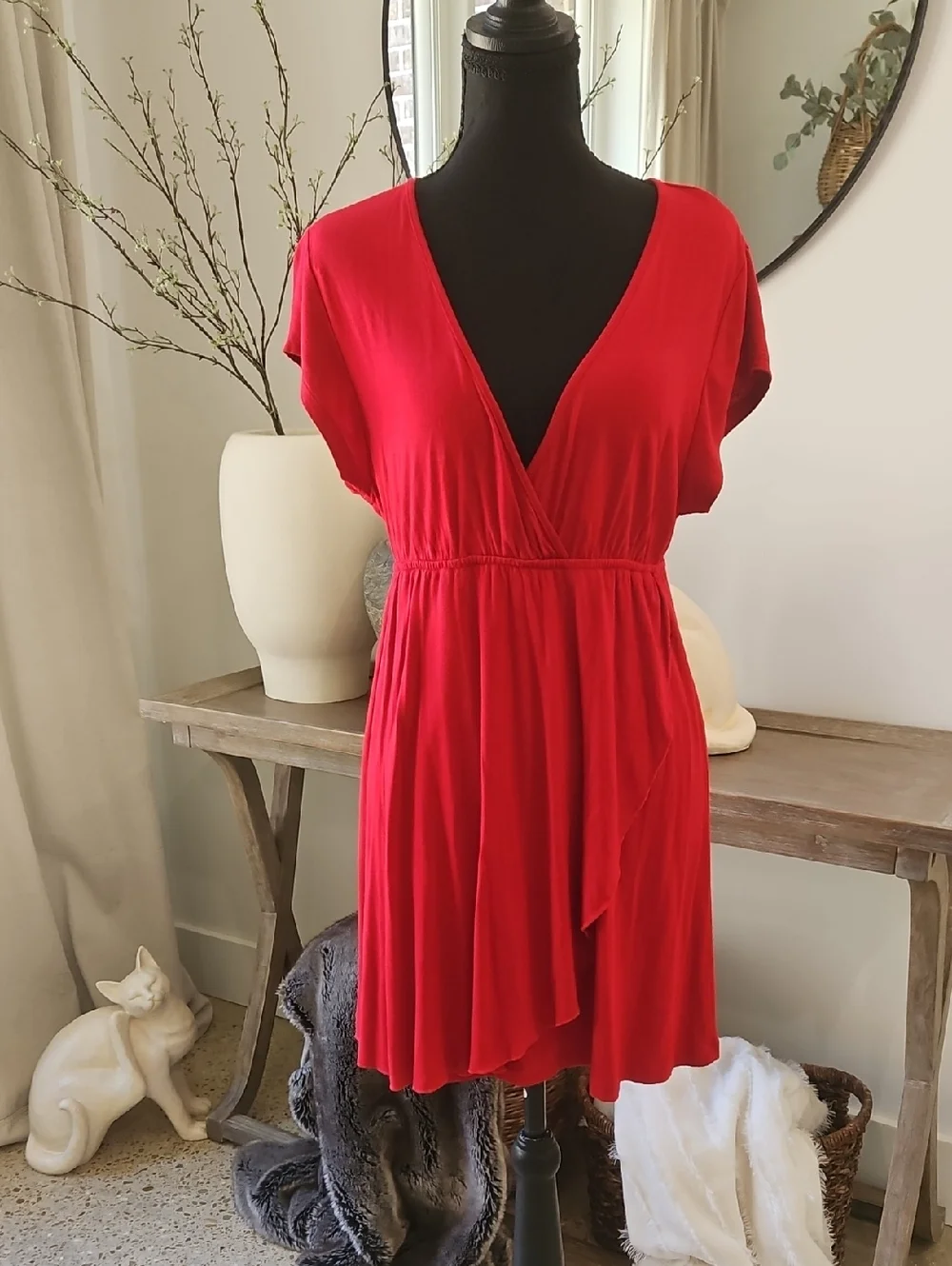 John Paul Richard/ Uniform Midi Red Dress - Picture 1 of 3